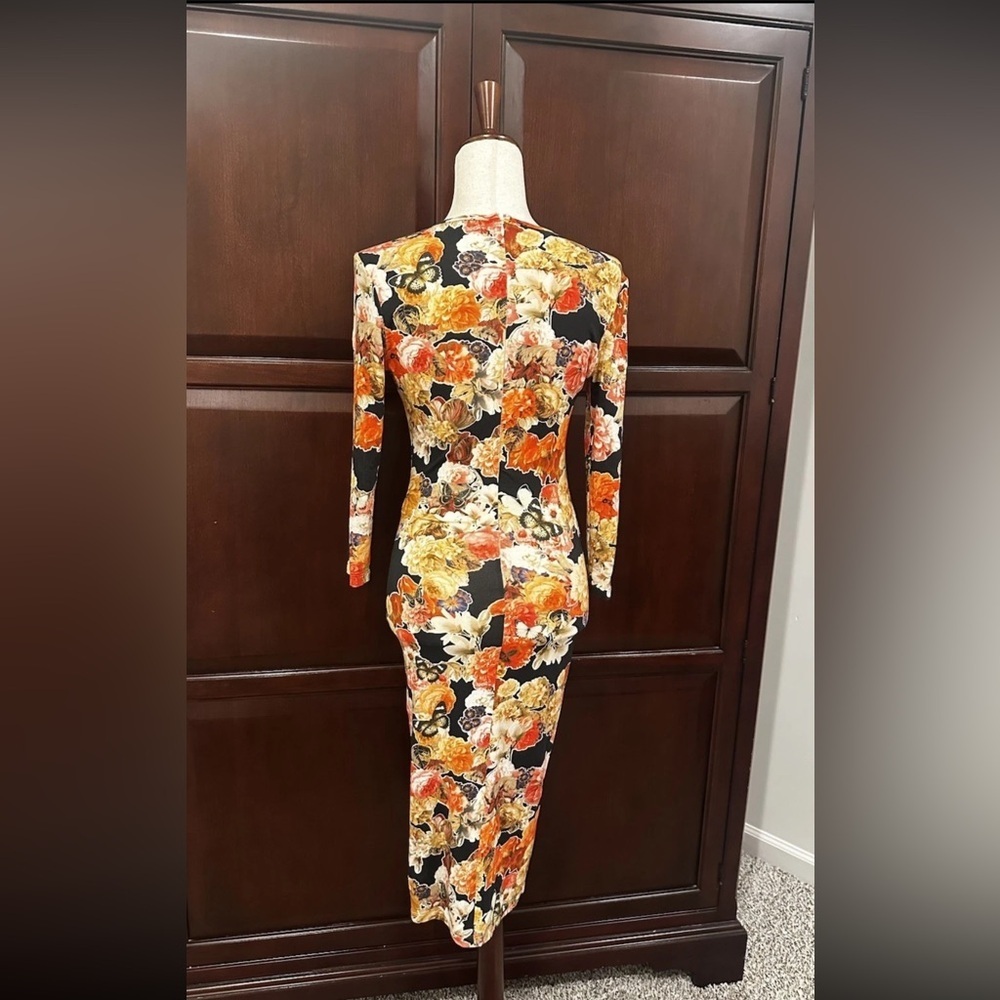 Givenchy Multicolor Floral Long Sleeve Dress - Picture 3 of 6
